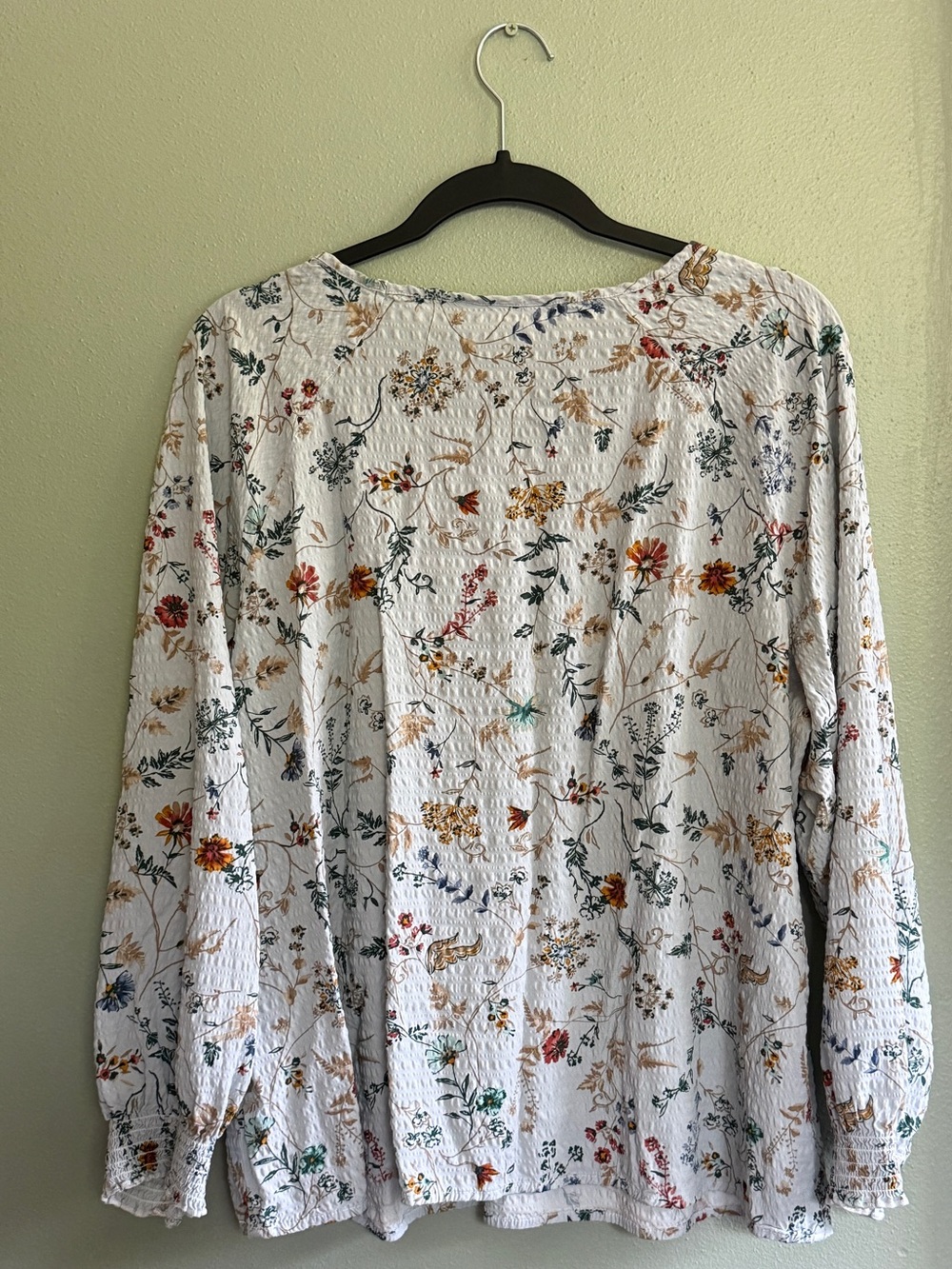 CJ Banks Floral Cottagecore Long Sleeve Blouse Women's Size 2X - Picture 2 of 9